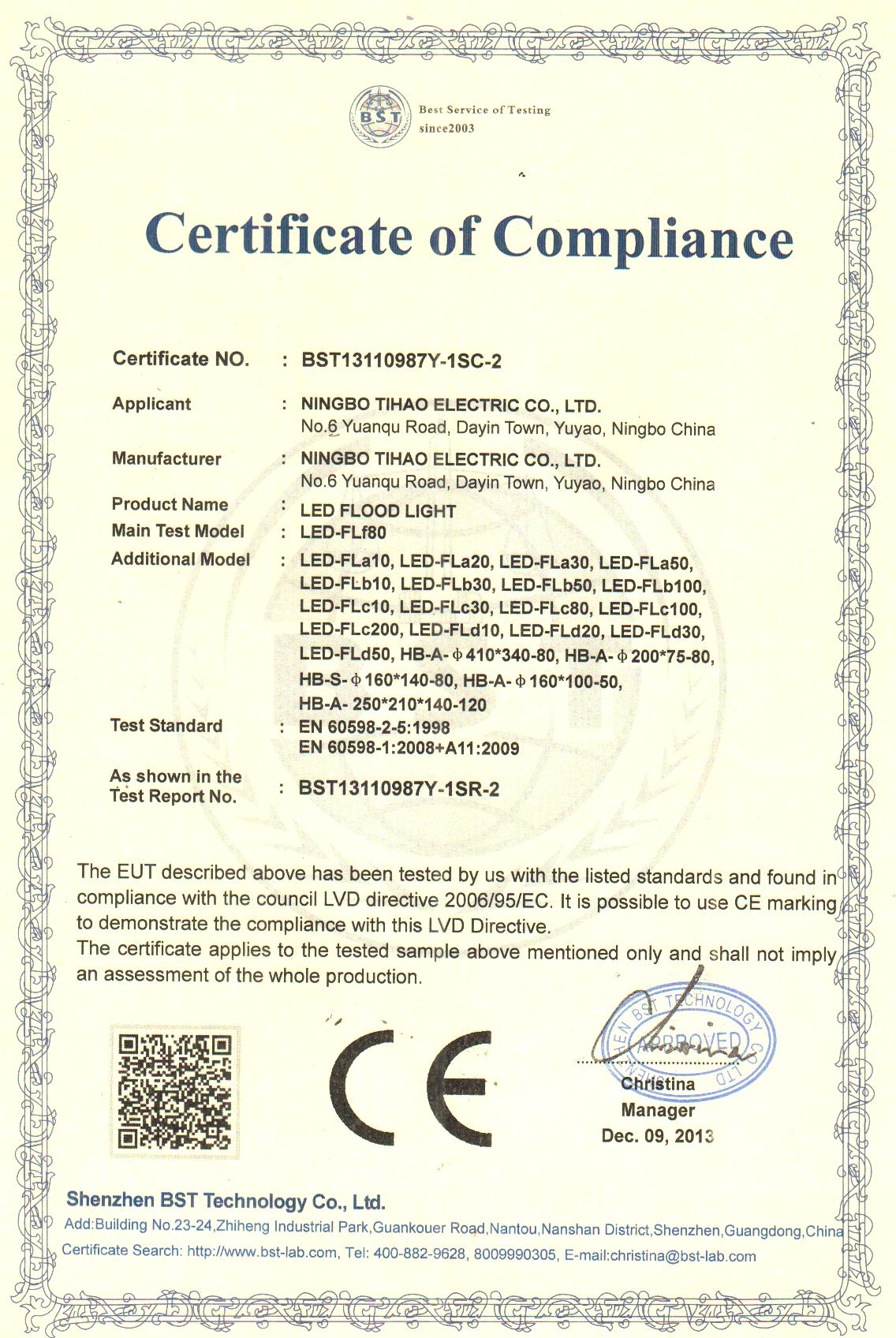 Flood Light Certification
